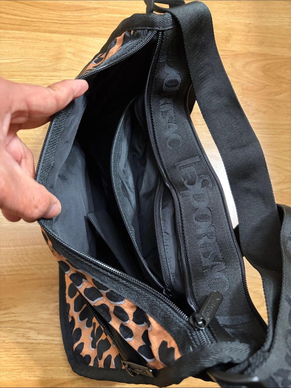 LeSportsac Leopard Print Crossbody Bag in Orange and Black